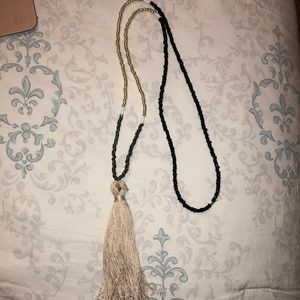 Beaded by W Tassel Necklace
